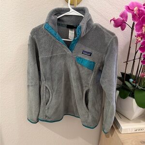 Patagonia Gray Fleece with Teal Trim